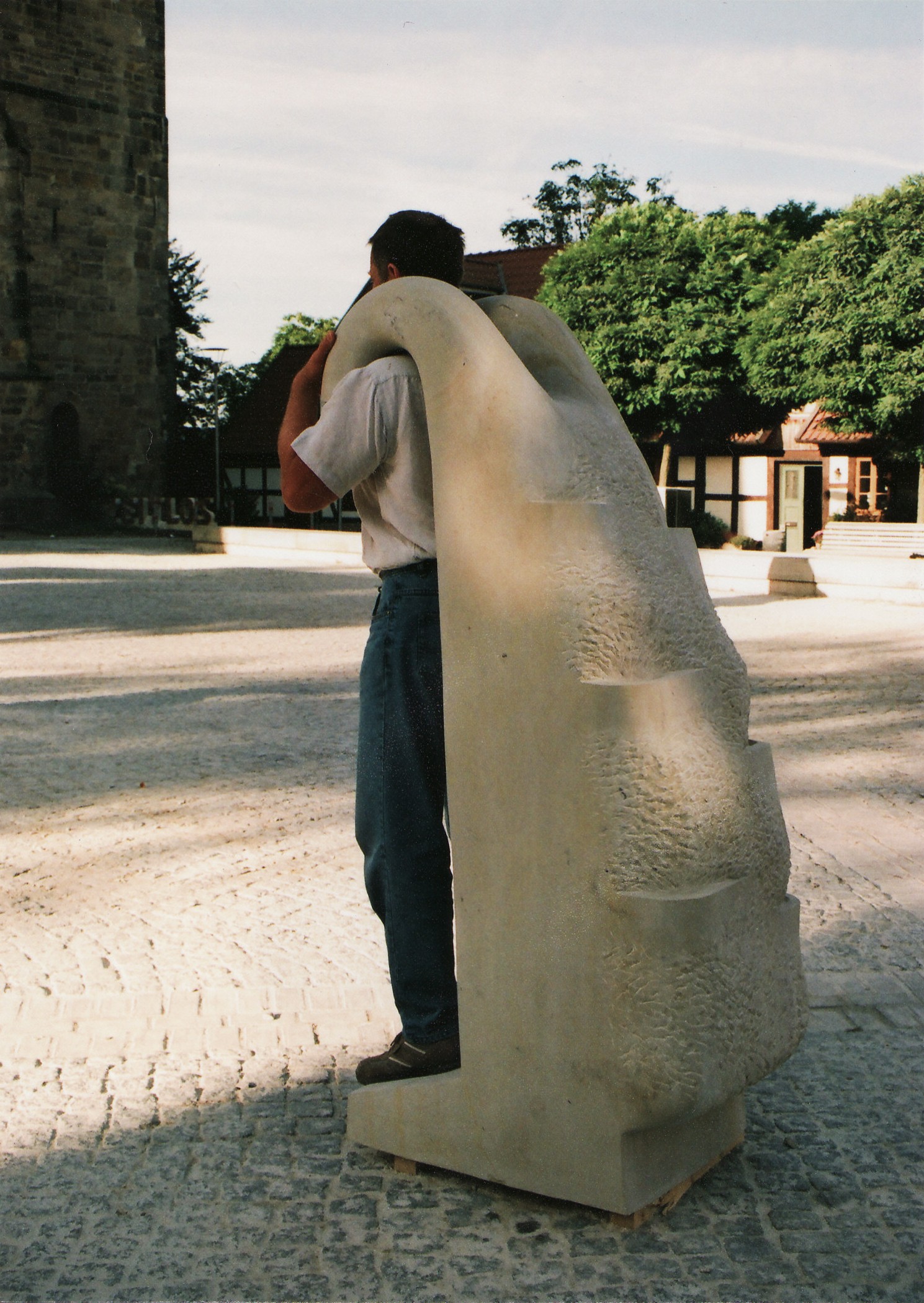 Algimantas Šlapikas Sculpture Pocket bag 2012 sandstone